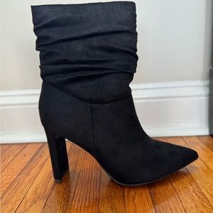 My delicious shoes-black suede booties 8.5